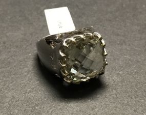 Men's Brass Green Amethyst Style 8.80 CTW Ring