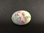 Hand Painted Porcelain Vintage Brooch