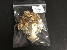 Hand Made Porcelain Portrait Pin