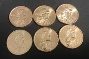 6 P & D Sacagawea Dollar Native American Coins
