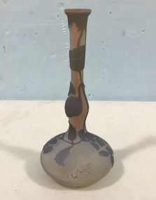 Small Signed Galle Vase 6 3/4