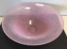 Steuben Art Glass Pink Rosaline Center Piece Bowl