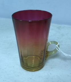 VTG 60's Art Glass Hand Blown Amberina Rare Mt. Washington Short Lemonade Glass