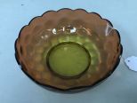 VTG 60's Art Glass Hand Blown Amberina Medium Size Coin Dot Bowl