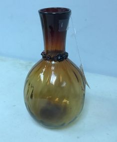 VTG 60's Art Glass Hand Blown Amberina Rare Wine Jug with Rope Twist