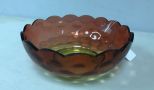 VTG 60's Art Glass Hand Blown Amberina Large Size Coin Pot Bowl