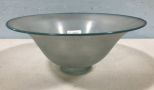 Steuben Art Glass Blue Rimmed Verre De Soie Bowl