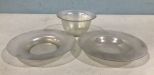 Steuben PR Art Glass Verre De Soie Bowl & Under Plates