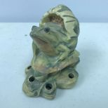 Weller Pottery Frog Lotus Blossom Flower Frog