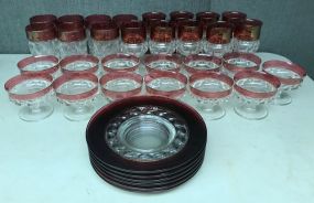 Indiana Red Kings Crown Thumbprint Glasses