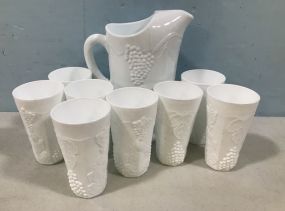 Indiana Glass 9 Piece Milk Glass