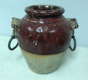 Pottery Jar With Lion Masks