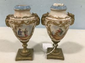 Small Pair of Old Paris Vases