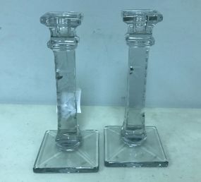 Pair of Fine Crystal Candlesticks