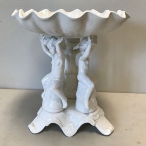 White Porcelain 3 Cherubs Compote