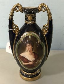 Royal Vienna Hand Painted Portrait Vase