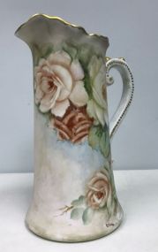 Artist Signed Large Hand Painted Lemonade Pitcher