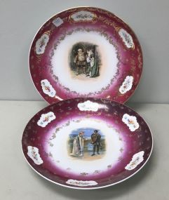19th C Pair of Hand Painted Austrian Chargers 