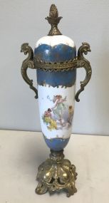 Hand Painted Blue Sevres Urn