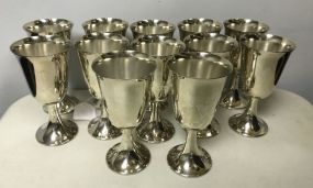 Set of 12 Wine/Water Silver Plate Goblets