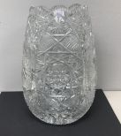 Oval Cut Crystal Hobstar Vase