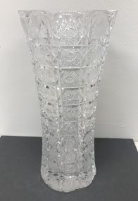 Oval Cut Crystal Hobstar Vase