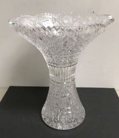 Oval Cut Crystal Hobstar Vase