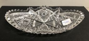 Vintage Oval Nut Dish Cut Crystal