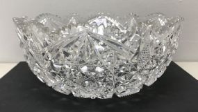 Large Vintage Cut Crystal Serving Bowl