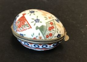 Small Porcelain Egg Shaped Decorative Box