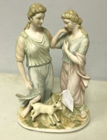 Porcelain Statue of Two Women