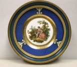 22 K Gold Outline Sevres Plate