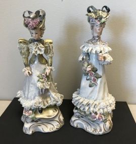 Pair of Porcelain Lady Figurines