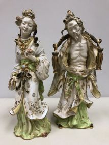 Pair of Asian Man and Woman Figurines