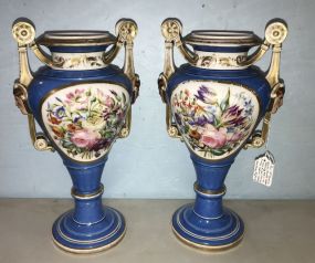 Pair of Sevres Style Mantle Vases 16