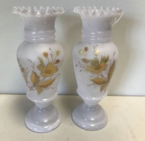 19th Century Pair of Bristol Vases