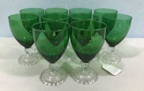 Set of 10 Vintage Anchor Hocking Forest Green Cocktail Glass/Water