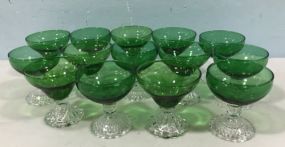 Set of 14 Vintage Anchor Hocking Forest Green Ice Tea Glass