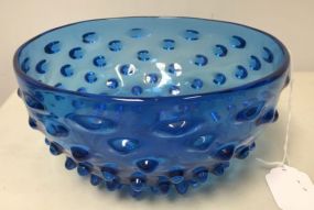 Vintage Blue Hobnail L.E. Smith Bowl