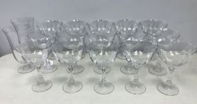 Set of 15 Crystal Wine Glasses