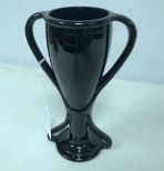 Vintage L.E. Smith Black Double Handled Loving Cup Art Deco Vase