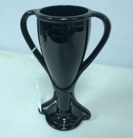 Vintage L.E. Smith Black Double Handled Loving Cup Art Deco Vase