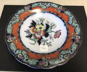 Antique Victorian Staffordshire Charles Meigh and Son Improved Stone China Serving Dish Poppy Flowers