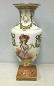 Victorian Style Mantle Vase Hand Painted & Signed by Artist 18
