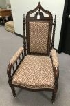 Antique Mahogany Gothic Armchair