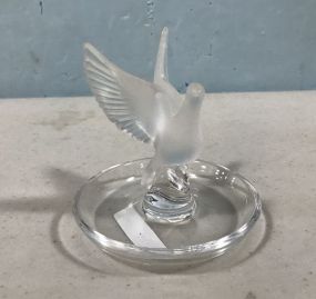 Lalique Frosted Crystal Dove Vintage Signed