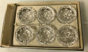 Set of Six Vintage Crystal Salts