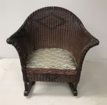 Antique Natural Wicker Child's Rocker