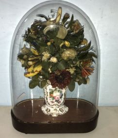 19th Century Wax Flowers and Old Paris Vase 20