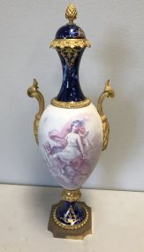 19th Century Sevres Urn w/ Cap Woman & Cherubs Appointments 17.75